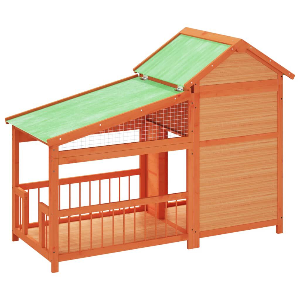 vidaXL Dog Kennel Brown 143x60.5x109 cm Solid Wood Pine