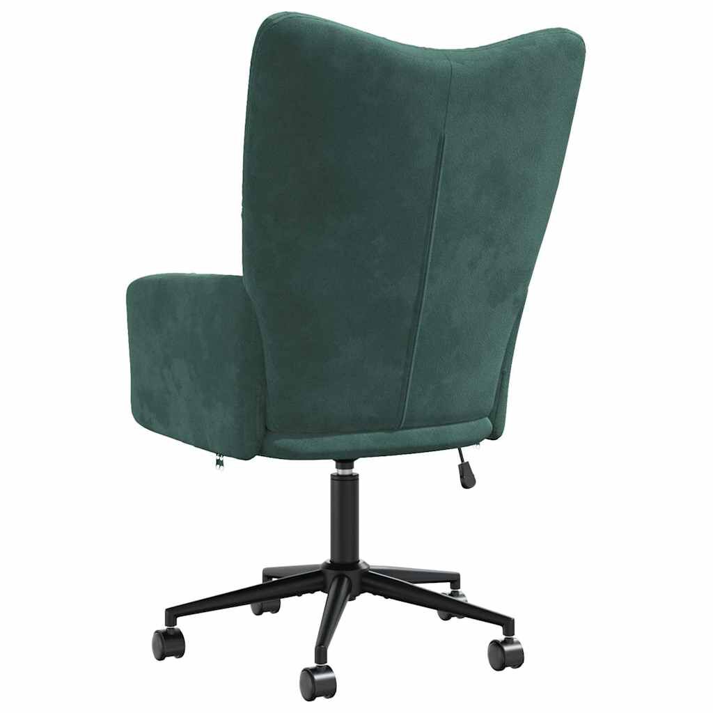 vidaXL Relaxing Chair Dark Green Velvet