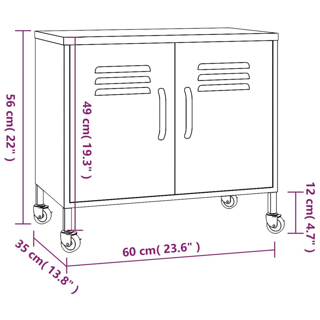 vidaXL Storage Cabinet Navy Blue 60x35x56 cm Steel