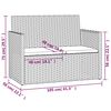 vidaXL Garden Bench with Cushions Black 105 cm Poly Rattan
