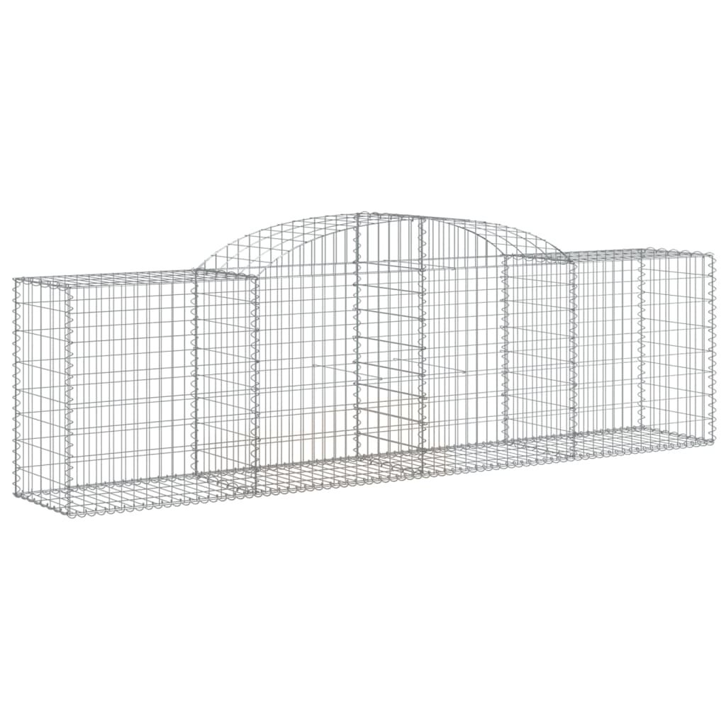 vidaXL Arched Gabion Baskets 8 pcs 300x50x80/100 cm Galvanised Iron