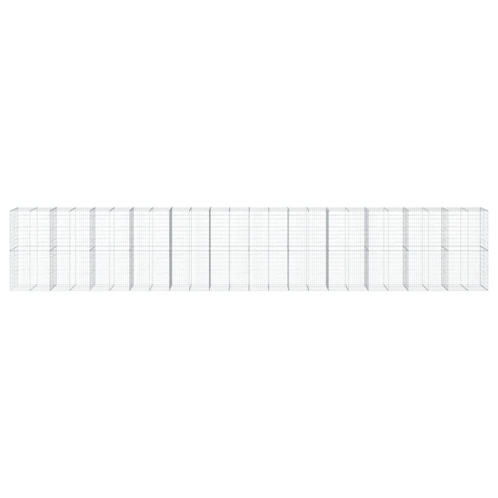 vidaXL Gabion Basket with Cover 1200x100x200 cm Galvanised Iron