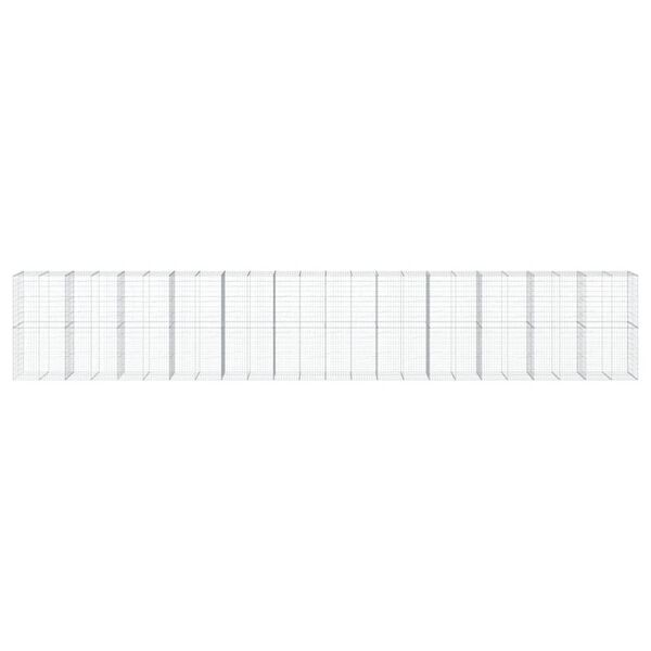 vidaXL Gabion Basket with Cover 1200x100x200 cm Galvanised Iron