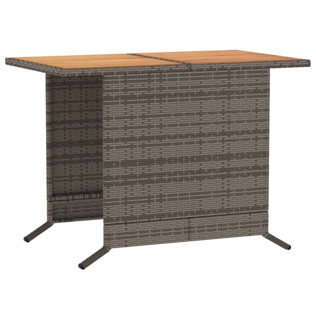 vidaXL 3 Piece Bistro Set with Cushions Grey Poly Rattan