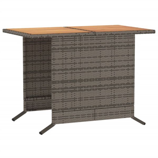 vidaXL 3 Piece Bistro Set with Cushions Grey Poly Rattan