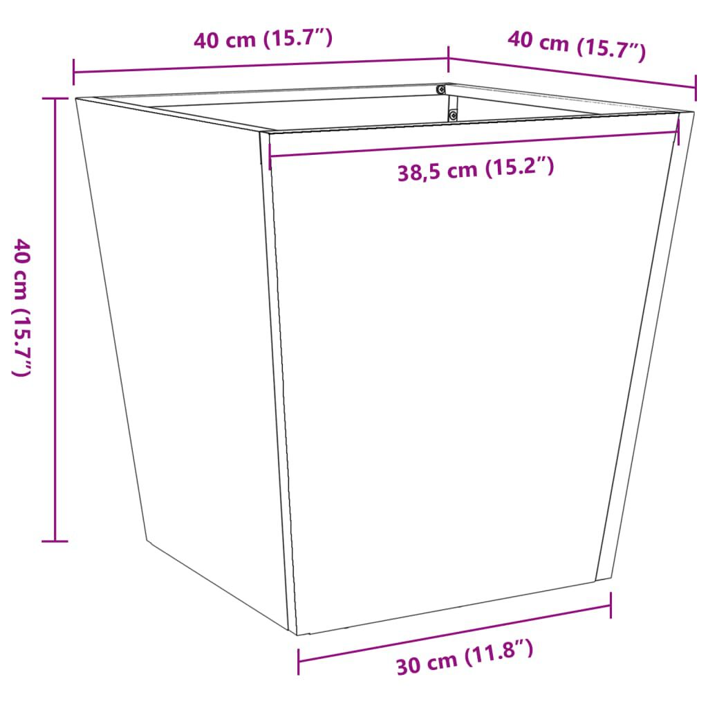 vidaXL Garden Planters Anthracite 2 pcs 40x40x40 cm Steel