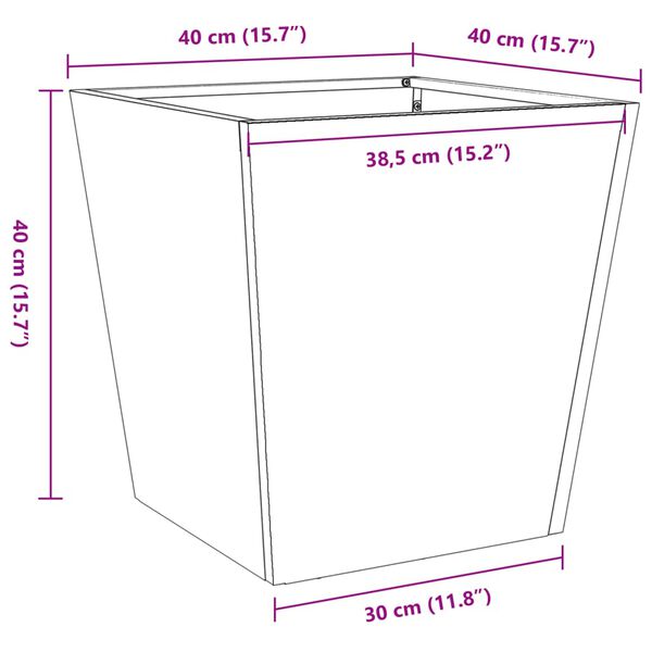 vidaXL Garden Planters Anthracite 2 pcs 40x40x40 cm Steel
