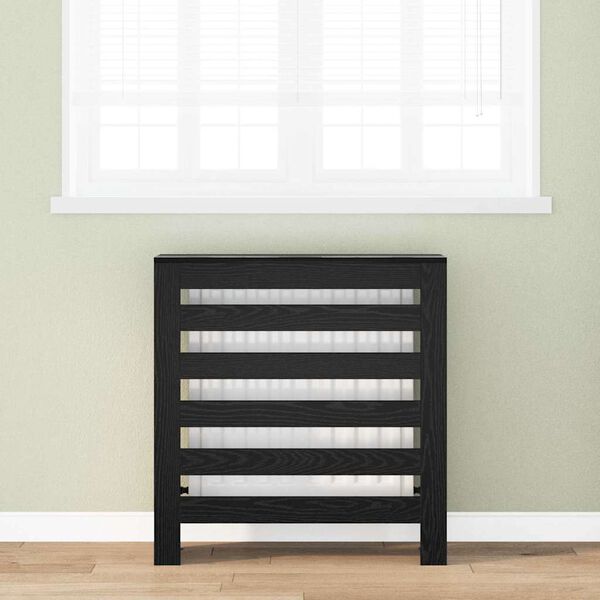 vidaXL Radiator Cover Black Oak 78 x 20 x 82 cm