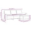 vidaXL 3-Seater Sofa with Footstool Dark Grey 180 cm Fabric