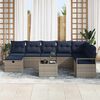 vidaXL Sofa Set with Cushion with Storage Grey Poly Rattan