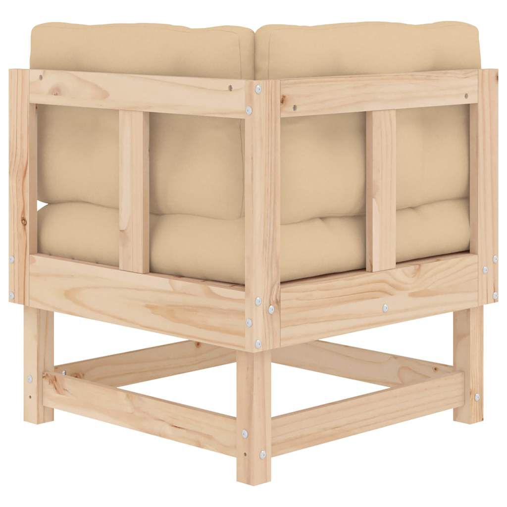 vidaXL Corner Sofas with Cushions 2 pcs Solid Wood Pine