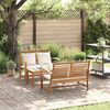 Garden Sofa Set 3 pcs Natural Solid teak wood