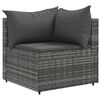 vidaXL 5 Piece Garden Lounge Set with Cushions Grey Poly Rattan