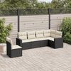 vidaXL 6 Piece Garden Sofa Set with Cushions Black Poly Rattan