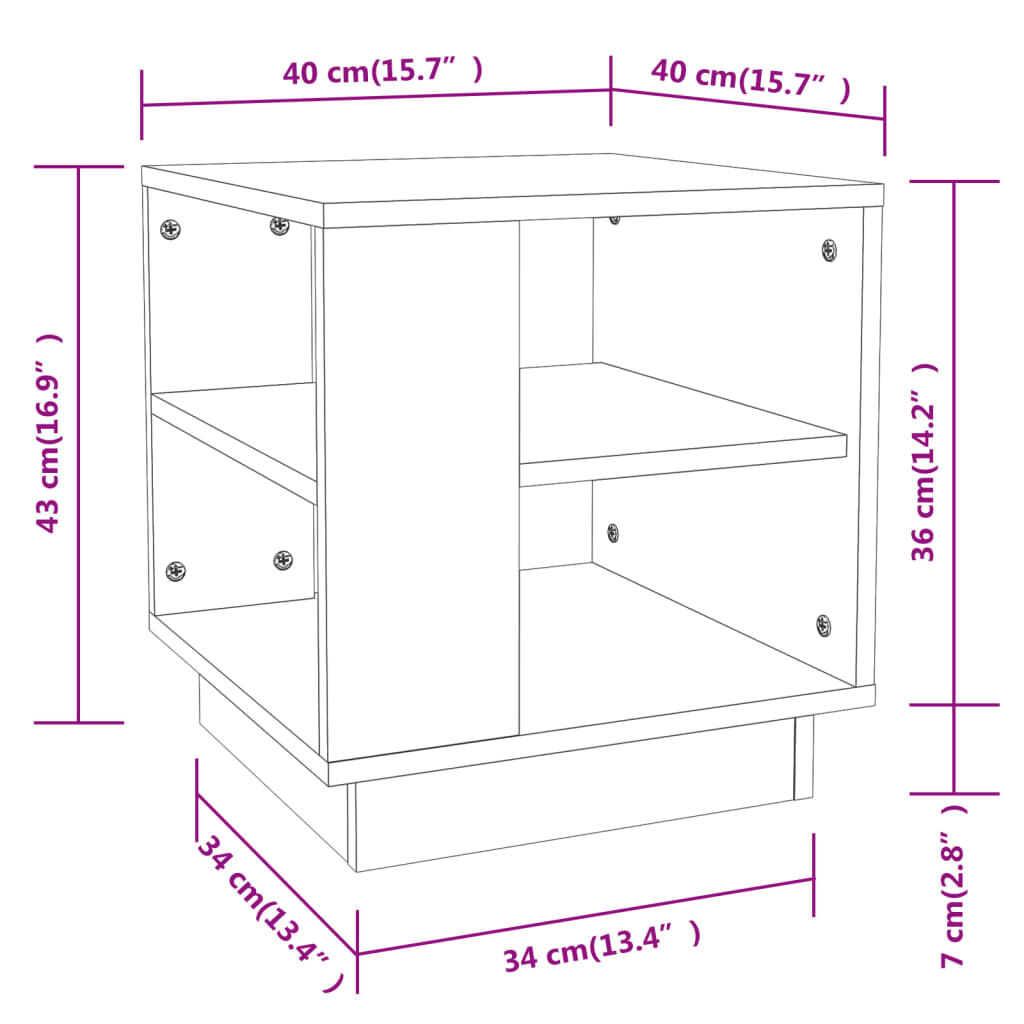 vidaXL Coffee Table Black 40x40x43 cm Engineered Wood