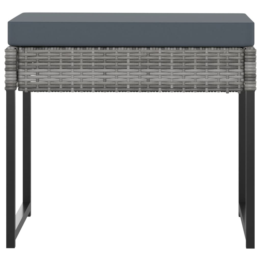 vidaXL 9 Piece Garden Dining Set with Cushions Poly Rattan Grey