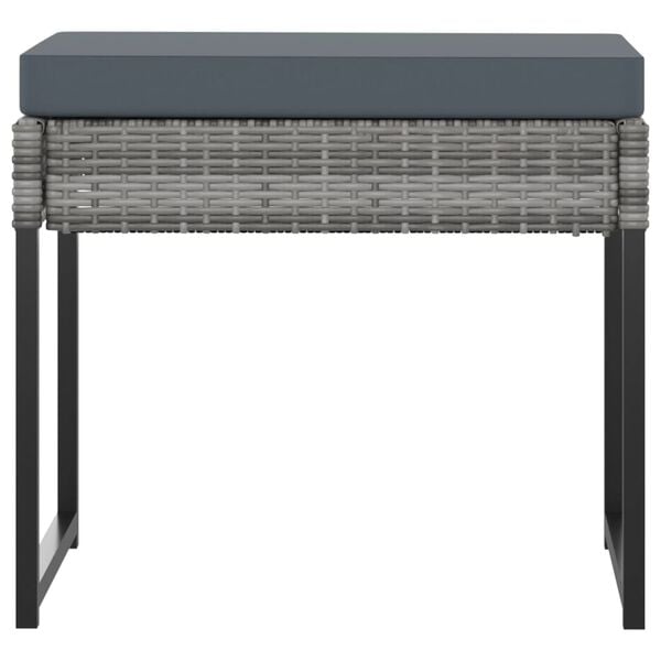 vidaXL 9 Piece Garden Dining Set with Cushions Poly Rattan Grey