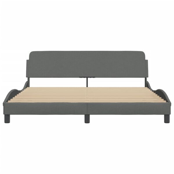 vidaXL Bed Frame "Dover" Dark Grey 183x213 cm Fabric