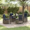 vidaXL Garden Dining Set 5 pcs Grey Poly Rattan