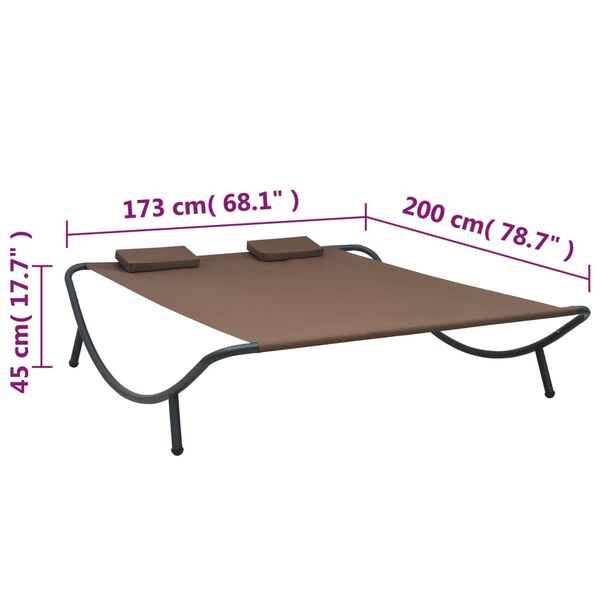 vidaXL Outdoor Lounge Bed Fabric Brown
