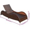 vidaXL Sun Lounger with Cushion Poly Rattan Brown