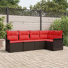 vidaXL Garden Sofa Set with Cushion 5 pcs Brown Poly Rattan