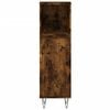 vidaXL Bathroom Cabinet Smoked Oak 30x30x100 cm Engineered Wood