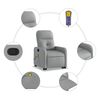 vidaXL Stand up Massage Recliner Chair Light Grey Fabric
