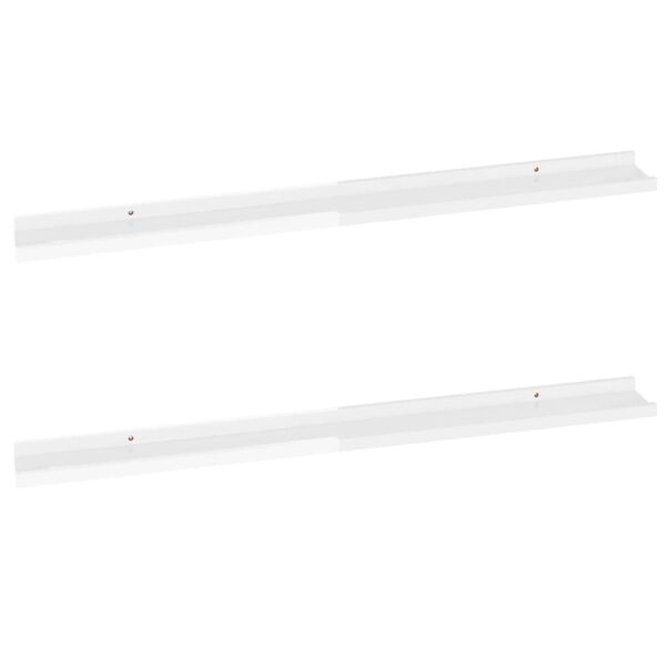 vidaXL Wall Shelves 2 pcs High Gloss White 100x9x3 cm