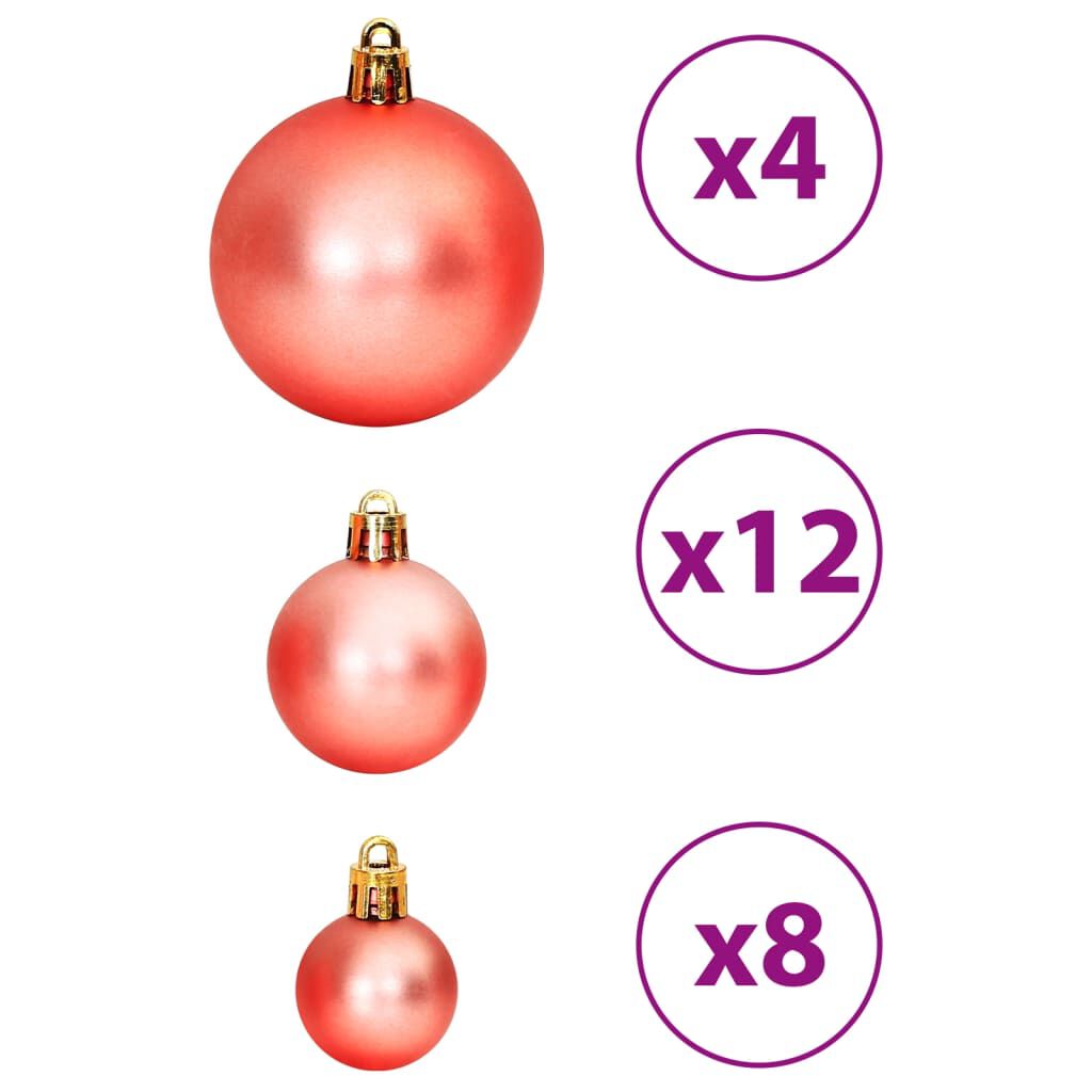vidaXL Christmas Baubles 100 pcs Pink and Rose 3 / 4 / 6 cm