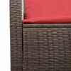 vidaXL Garden Sofa 2-Seater with Cushions&Table Brown Poly Rattan