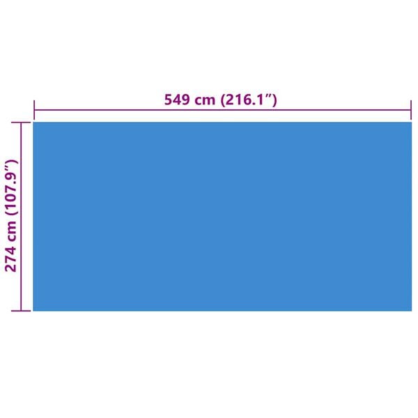 Rectangular Pool Cover 549 x 274 cm PE Blue