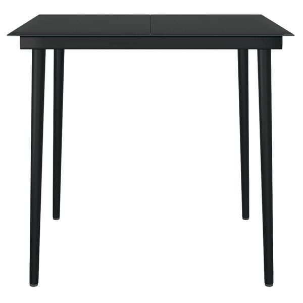 vidaXL 3 Piece Garden Dining Set Black PVC Rattan