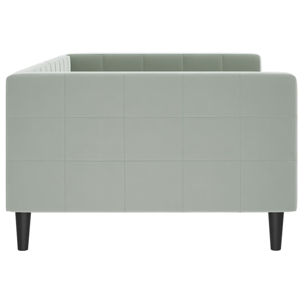 vidaXL Day Bed without Mattress Light Grey 100x190 cm Velvet