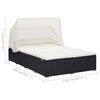 vidaXL 2-Person Sunbed with Cushion Poly Rattan Black