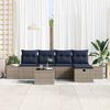 vidaXL Garden Sofa Set with Cushion 6 pcs Grey Poly Rattan