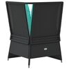 vidaXL Garden Sofa Corner with Cushions Black Poly Rattan
