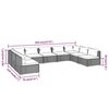 vidaXL 9 Piece Garden Lounge Set with Cushions Poly Rattan Black