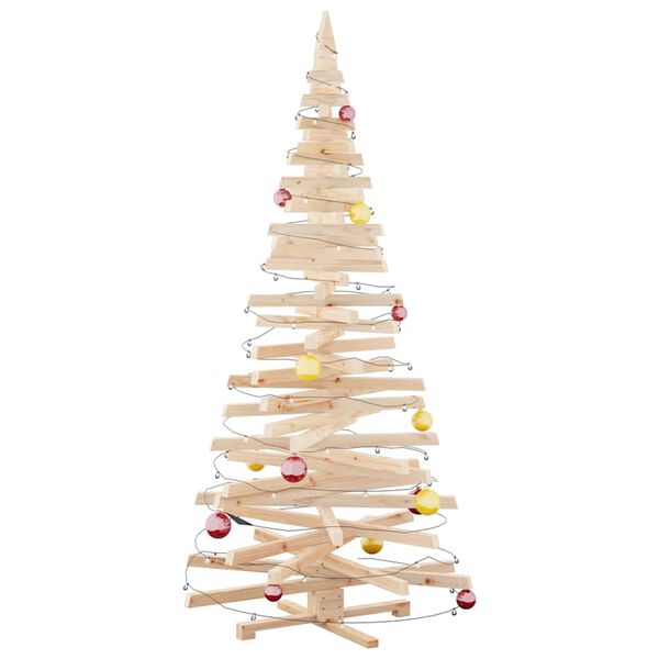 vidaXL Christmas Trees with Stand Natural 210 cm Solid pine wood