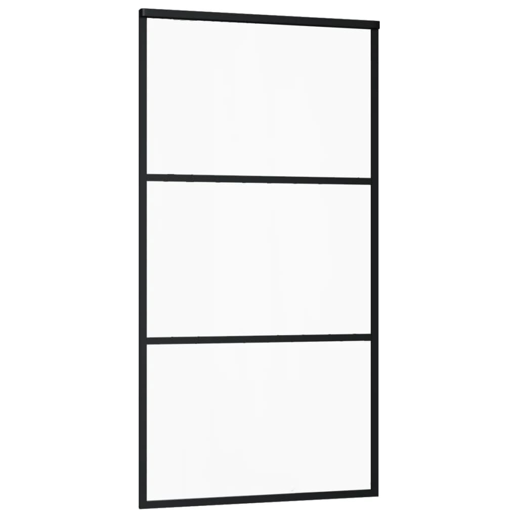 vidaXL Sliding Door ESG Glass and Aluminium 102x205 cm Black