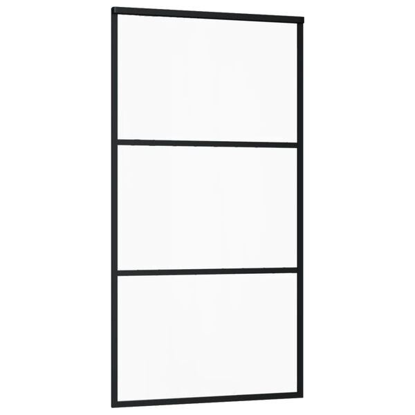 vidaXL Sliding Door ESG Glass and Aluminium 102x205 cm Black