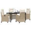 vidaXL Garden Dining Set with Cushion 5 pcs Beige Poly Rattan