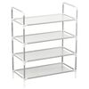 vidaXL Shoe Rack with 4 Shelves Metal and Non-woven Fabric Silver