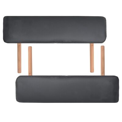 vidaXL 3-Zone Folding Massage Table 10 cm Thick Black