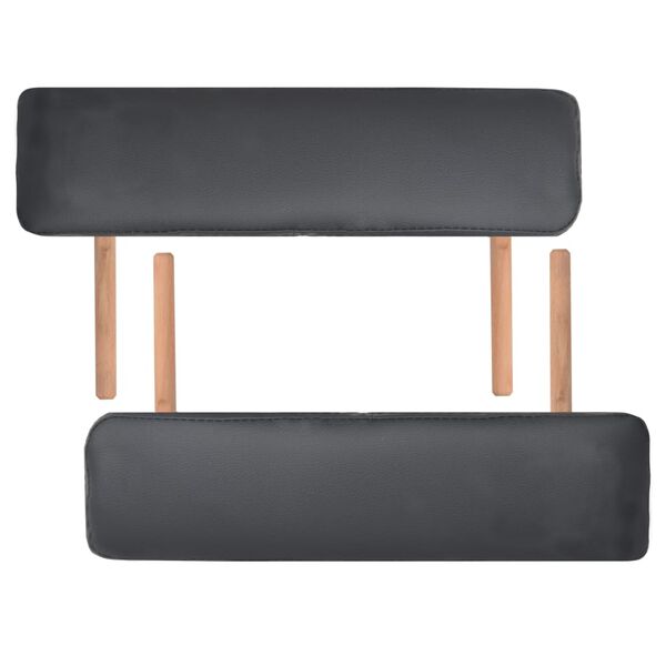 vidaXL 3-Zone Folding Massage Table 10 cm Thick Black