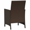 vidaXL 3 Piece Bistro Set with Cushions Brown Poly Rattan