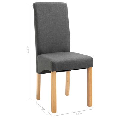 vidaXL Dining Chairs 2 pcs Gray Fabric