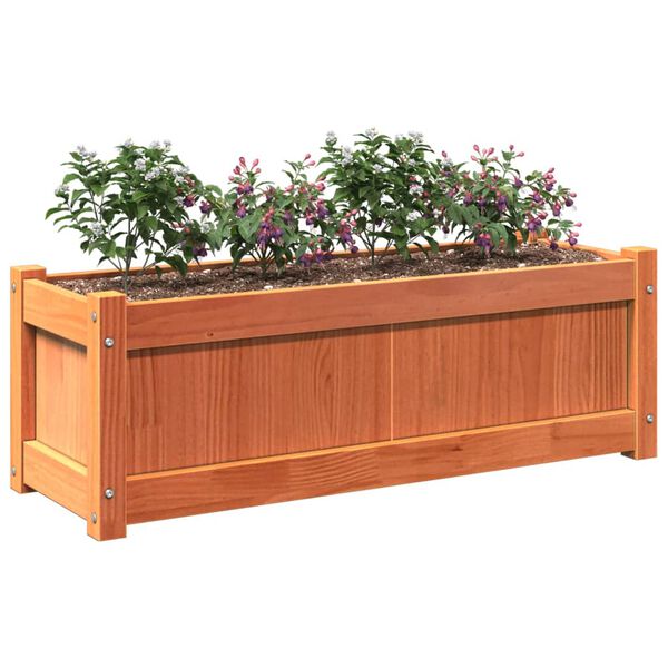 vidaXL Garden Planters 2 pcs Wax Brown Solid Wood Pine
