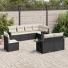 vidaXL 8 Piece Garden Sofa Set with Cushions Black Poly Rattan