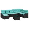 vidaXL Garden Sofa Set 9 pcs Black Poly rattan